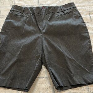 Gray Tailored Bermuda Shorts with Structured Fabric